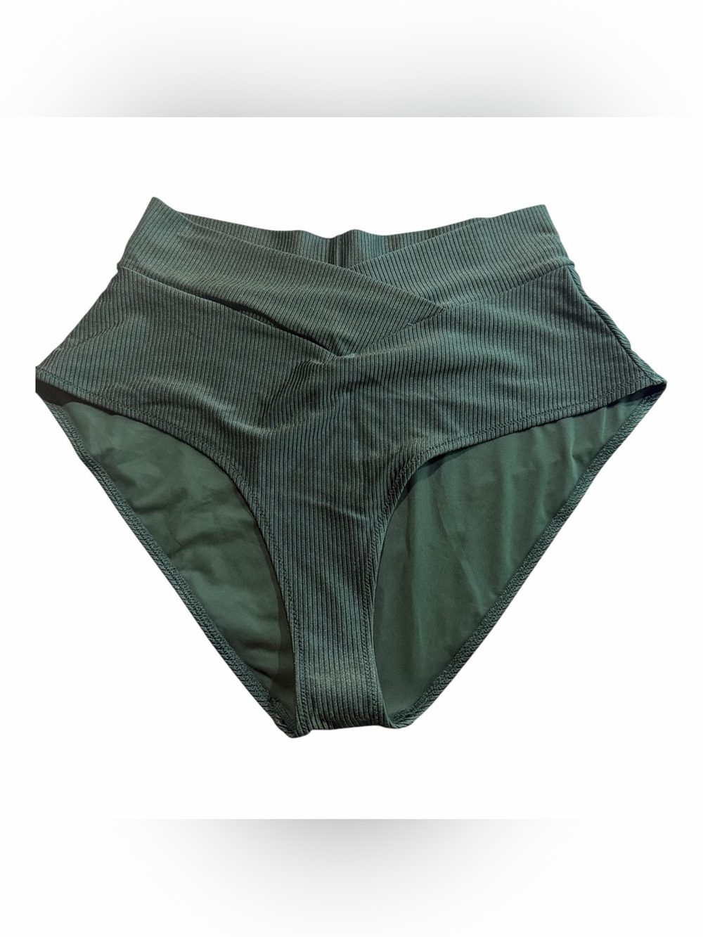 Aerie shiny Green High-Waist Ribbed Women’s Bikini Bottoms